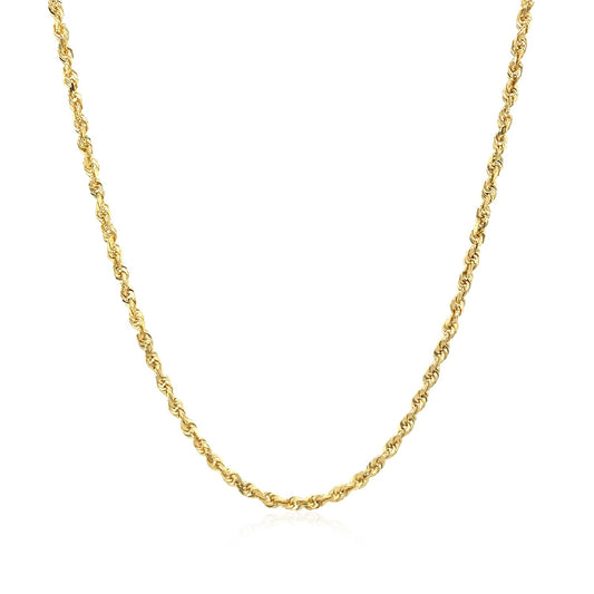 10K Yellow Gold Solid Diamond Cut Rope Chain Necklace (1.80 mm)