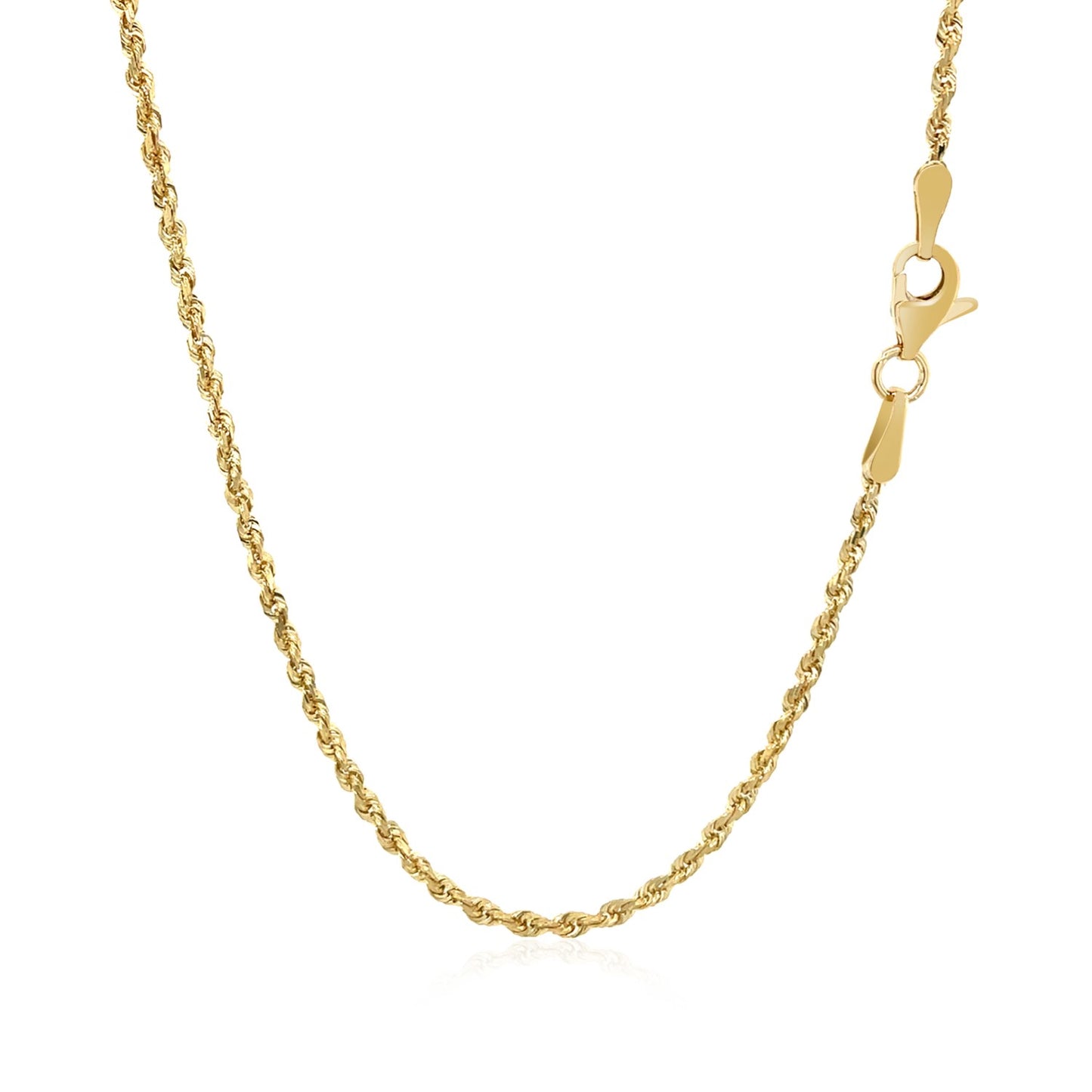 10K Yellow Gold Solid Diamond Cut Rope Chain Necklace (1.80 mm)