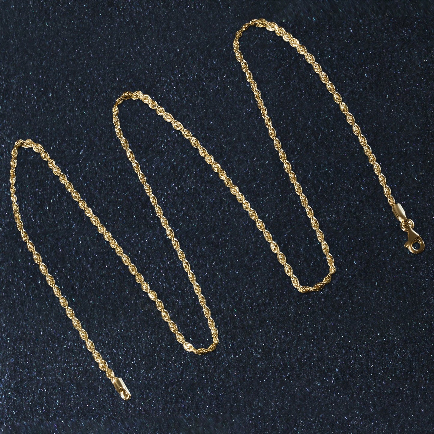 10K Yellow Gold Solid Diamond Cut Rope Chain Necklace (1.80 mm)