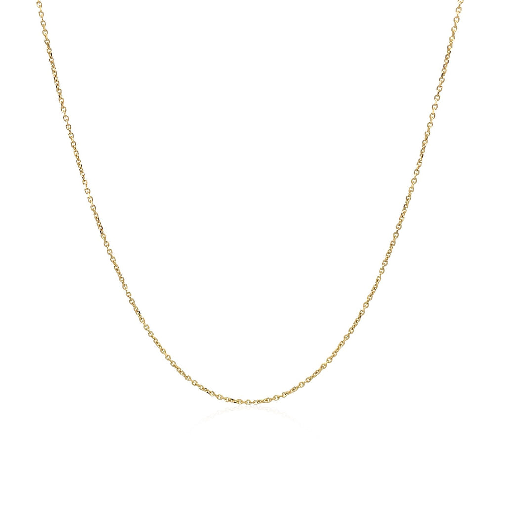 14K Yellow Gold Cable Link Chain Necklace (0.50 mm) – 16", 18", 20"