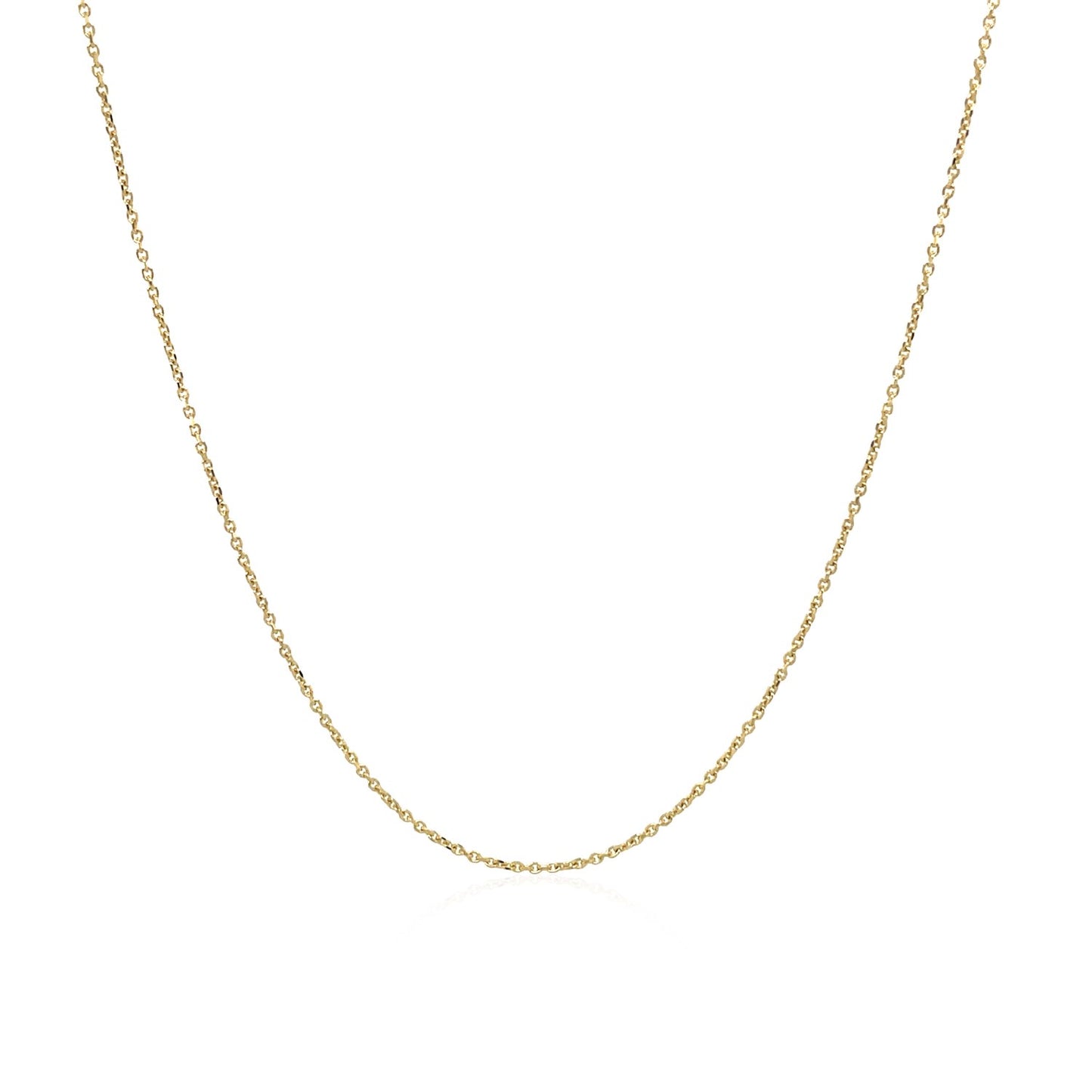 14K Yellow Gold Cable Link Chain Necklace (0.50 mm) – 16", 18", 20"