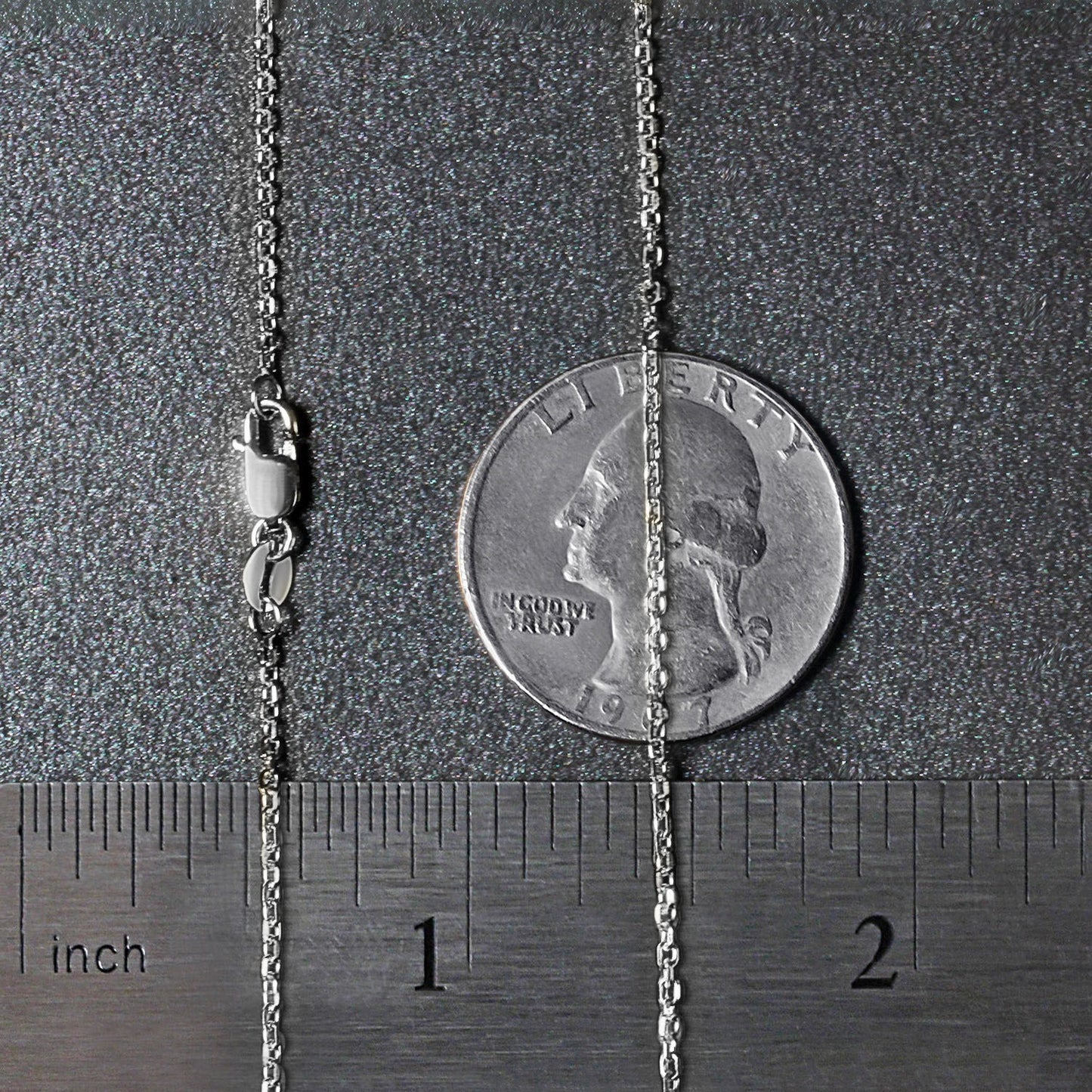 14k White Gold Diamond Cut Cable Link Chain (1.30 mm)