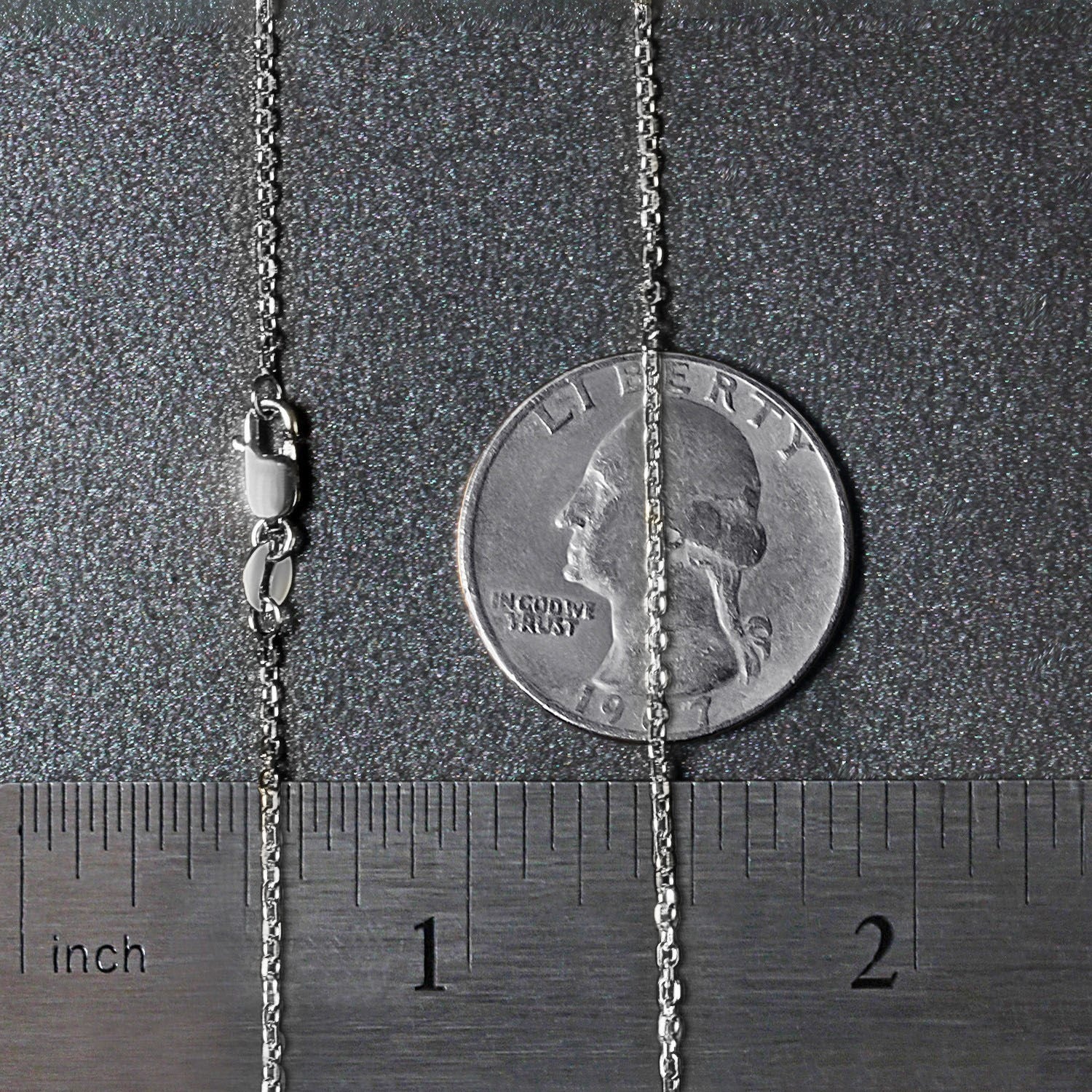 14k White Gold Diamond Cut Cable Link Chain (1.30 mm)