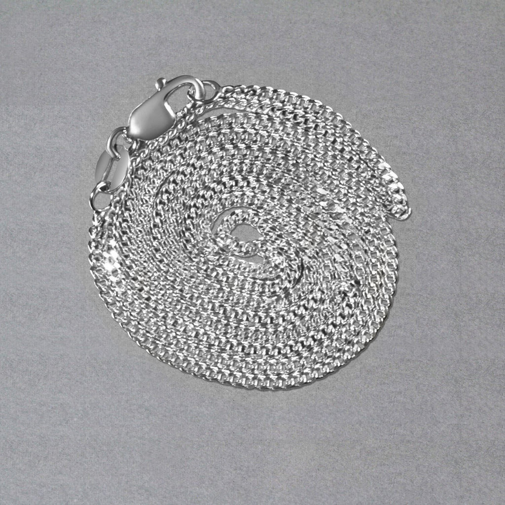 14k White Gold Gourmette Chain (1.40 mm)