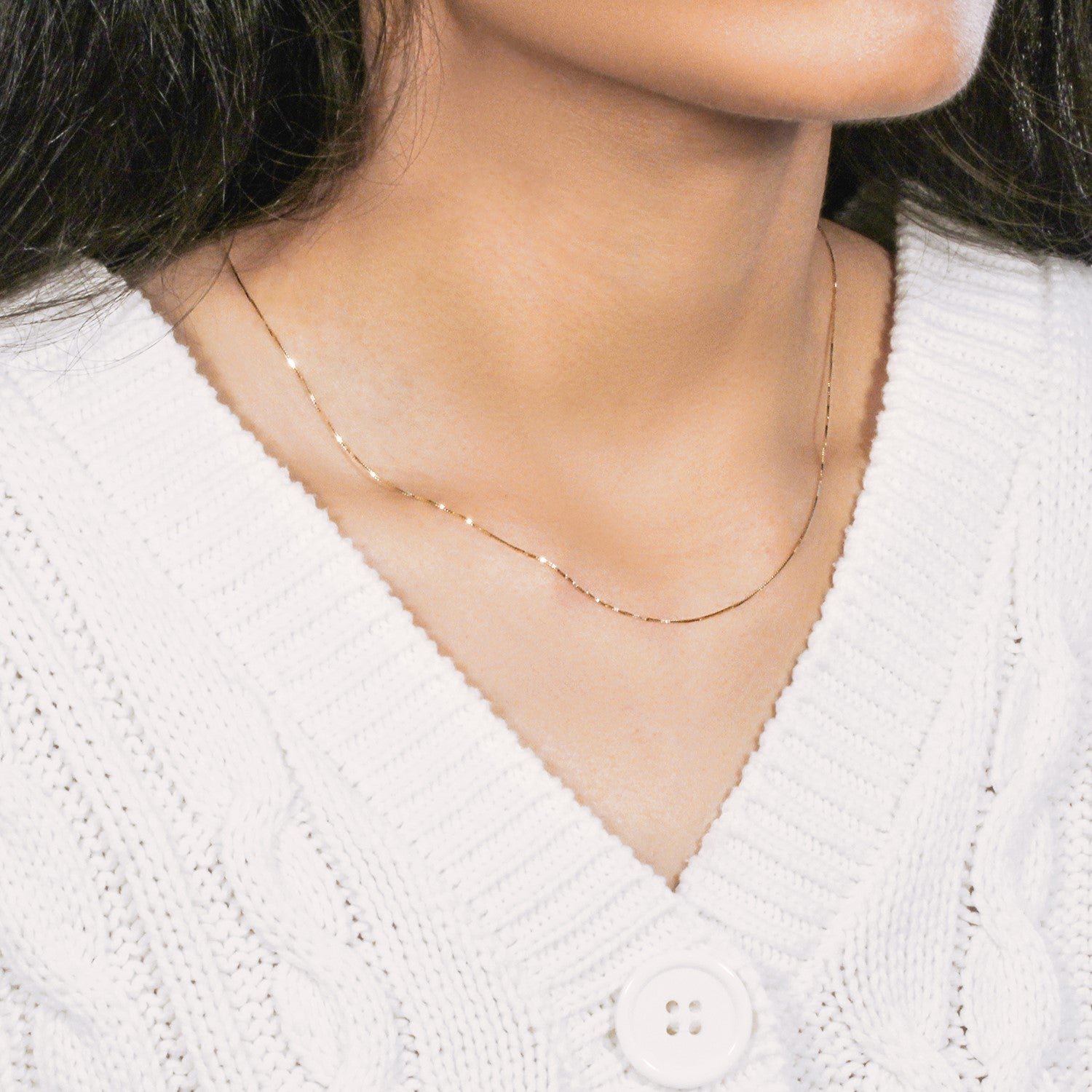 10K Yellow Gold Classic Box Chain Necklace (0.45mm) – True Pure Gold