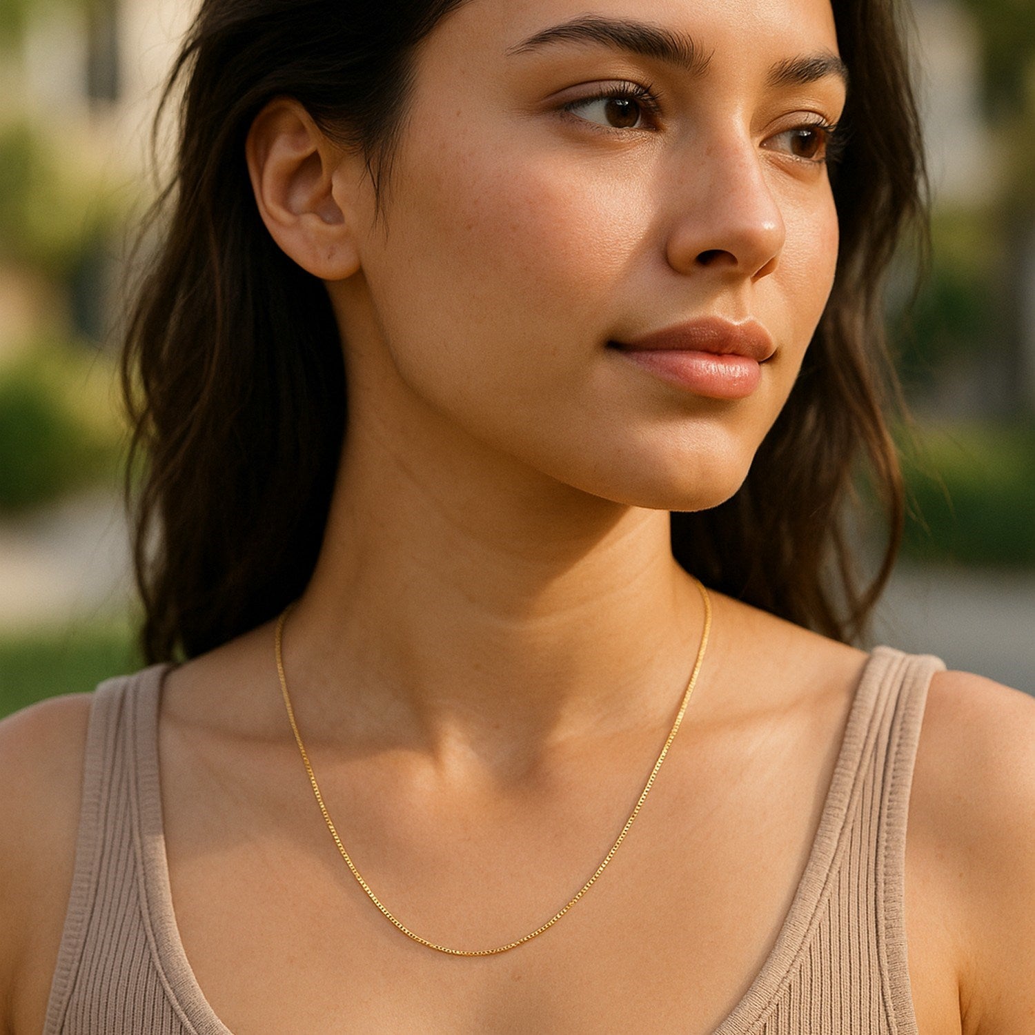 10K Yellow Gold Classic Box Chain Necklace (0.45mm) – True Pure Gold