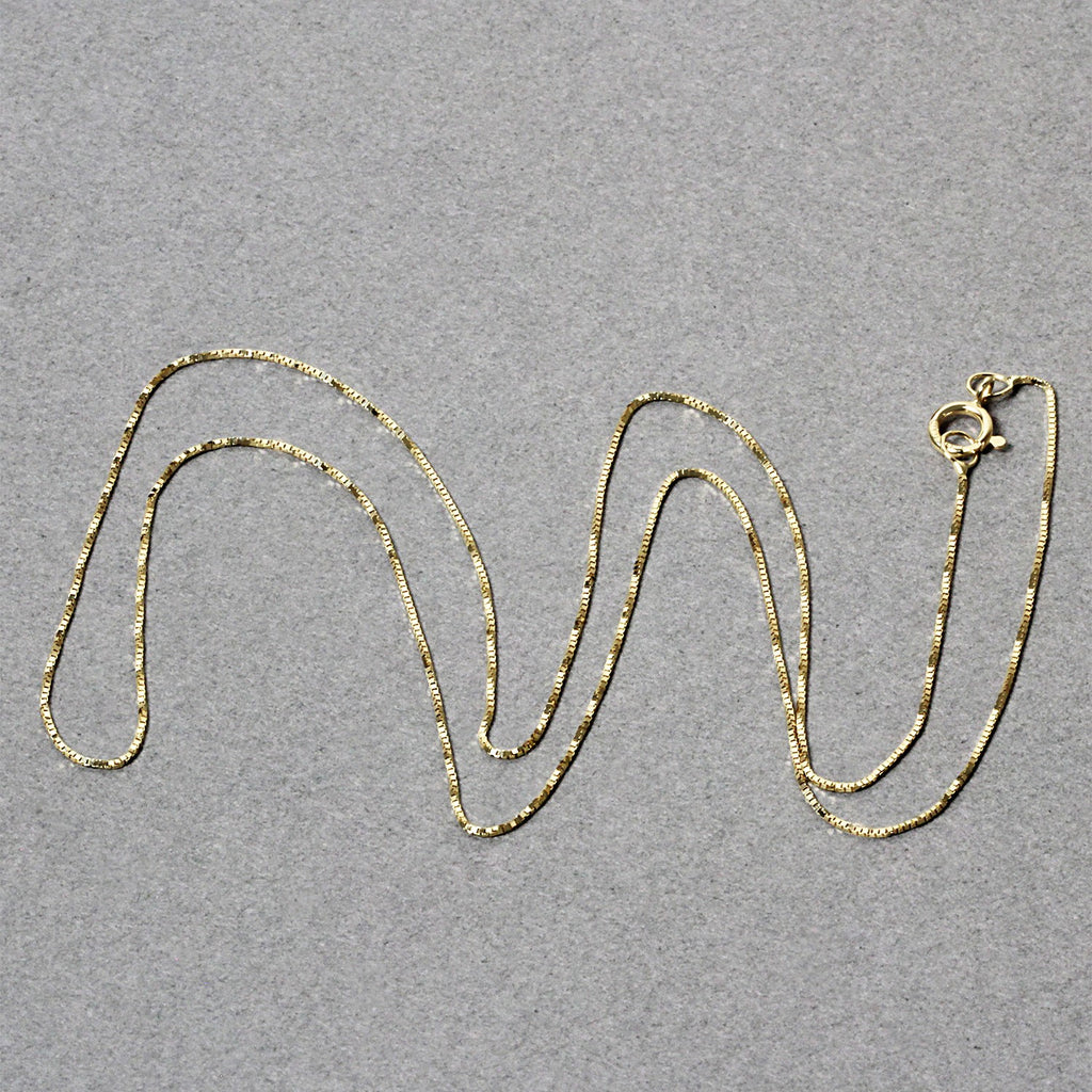 10K Yellow Gold Classic Box Chain Necklace (0.45mm) – True Pure Gold