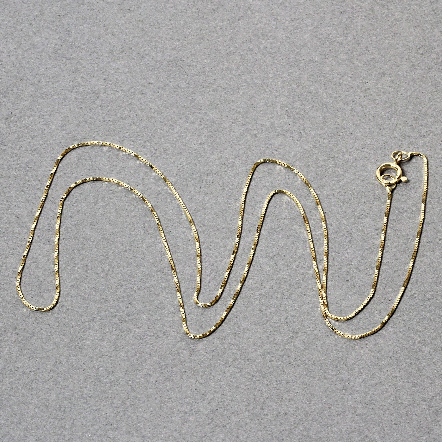 10K Yellow Gold Classic Box Chain Necklace (0.45mm) – True Pure Gold