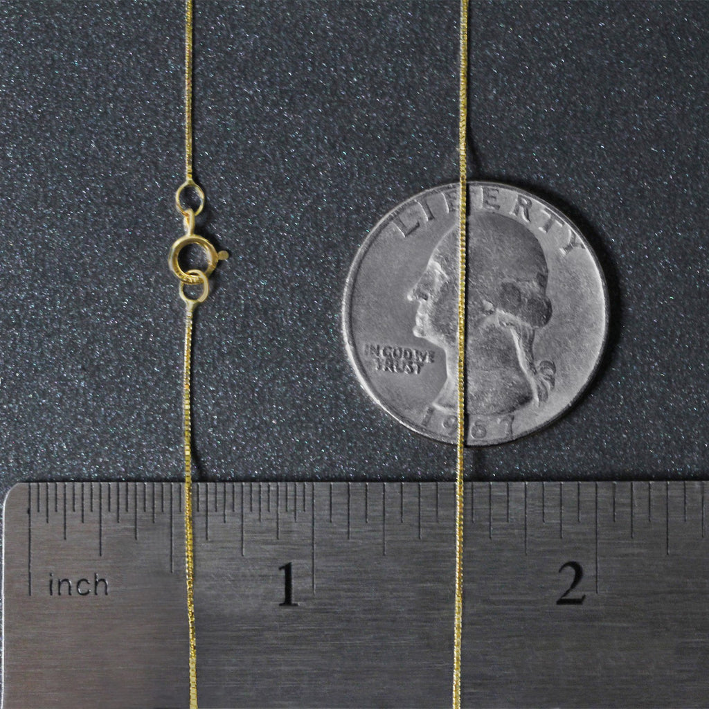 10K Yellow Gold Classic Box Chain Necklace (0.45mm) – True Pure Gold