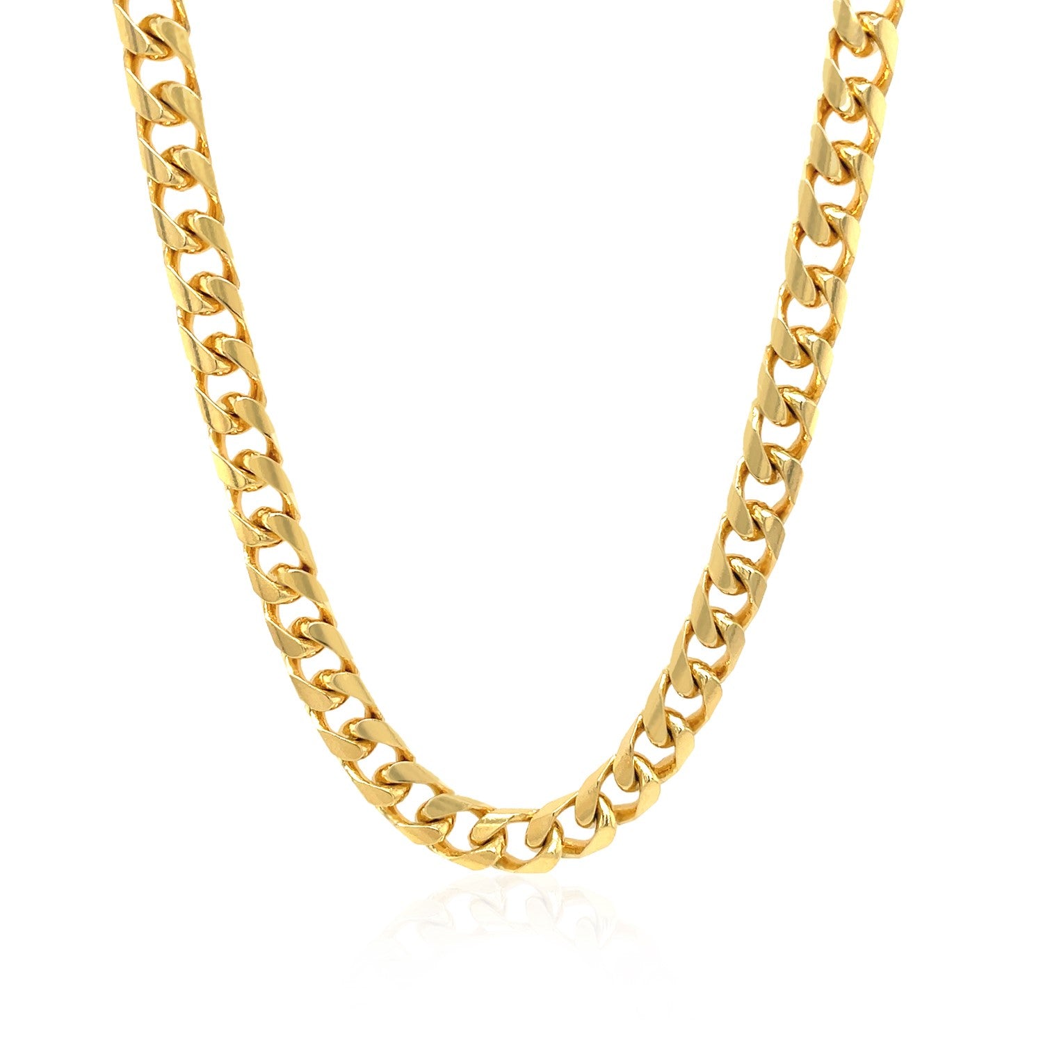 14K Yellow Gold Solid Miami Cuban Chain Necklace (6.00mm) – True Pure Gold