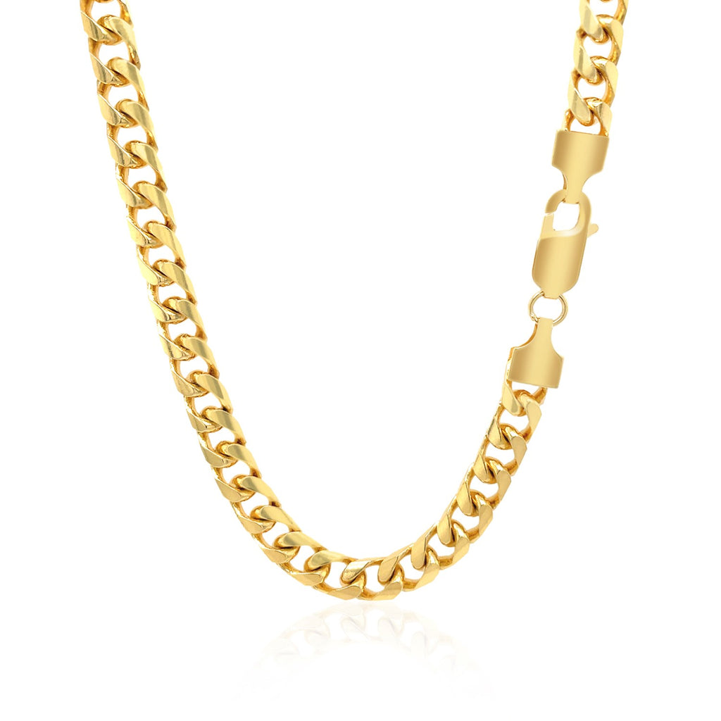 14K Yellow Gold Solid Miami Cuban Chain Necklace (6.00mm) – True Pure Gold