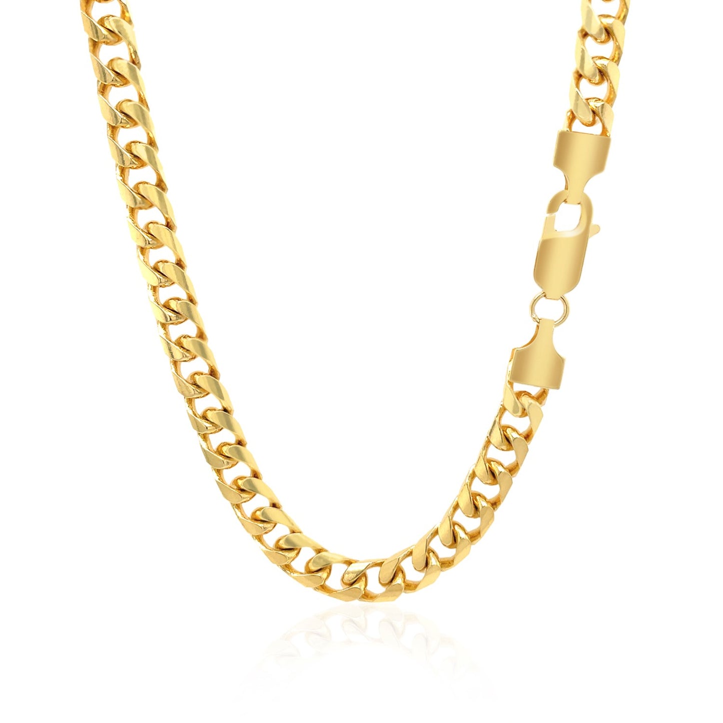 14K Yellow Gold Solid Miami Cuban Chain Necklace (6.00mm) – True Pure Gold