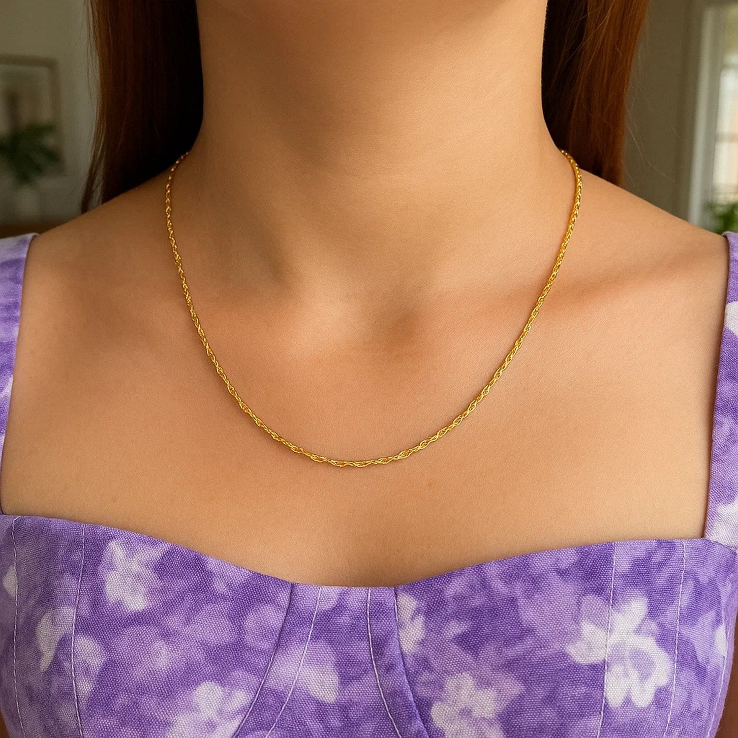 14K Yellow Gold Singapore Chain 1.10mm | Fine Solid Gold