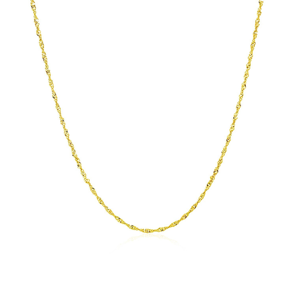 14K Yellow Gold Singapore Chain 1.10mm | Fine Solid Gold