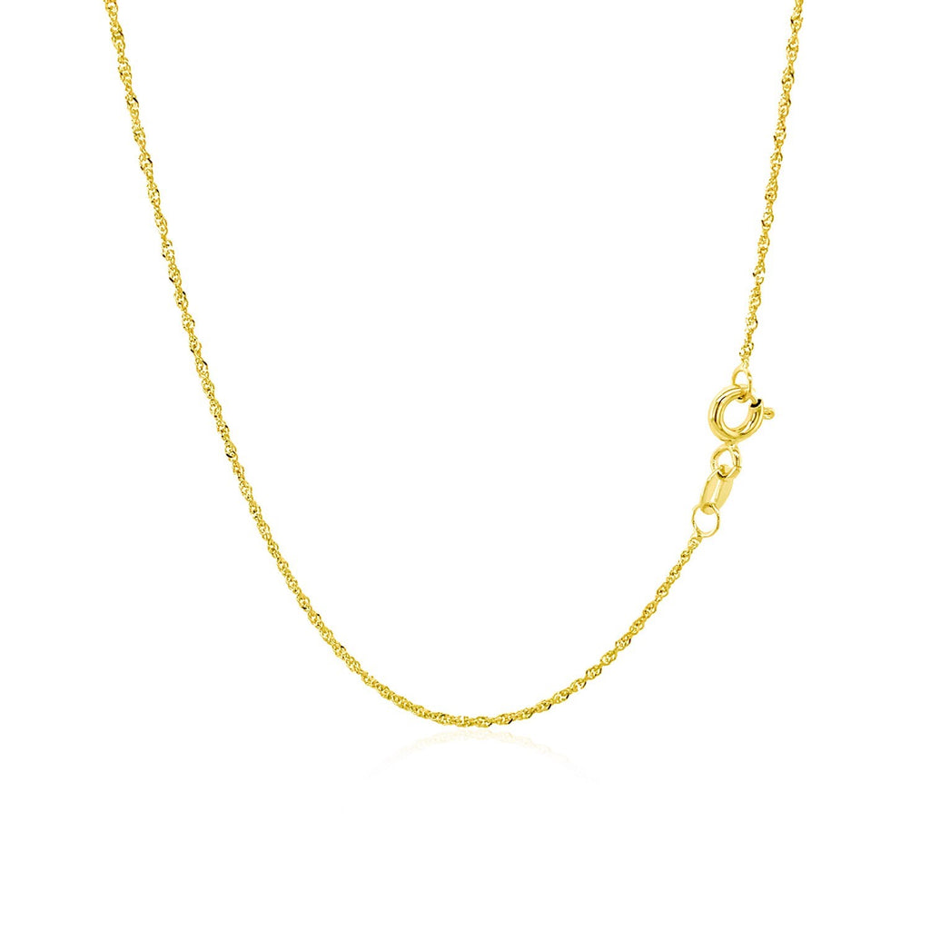14K Yellow Gold Singapore Chain 1.10mm | Fine Solid Gold