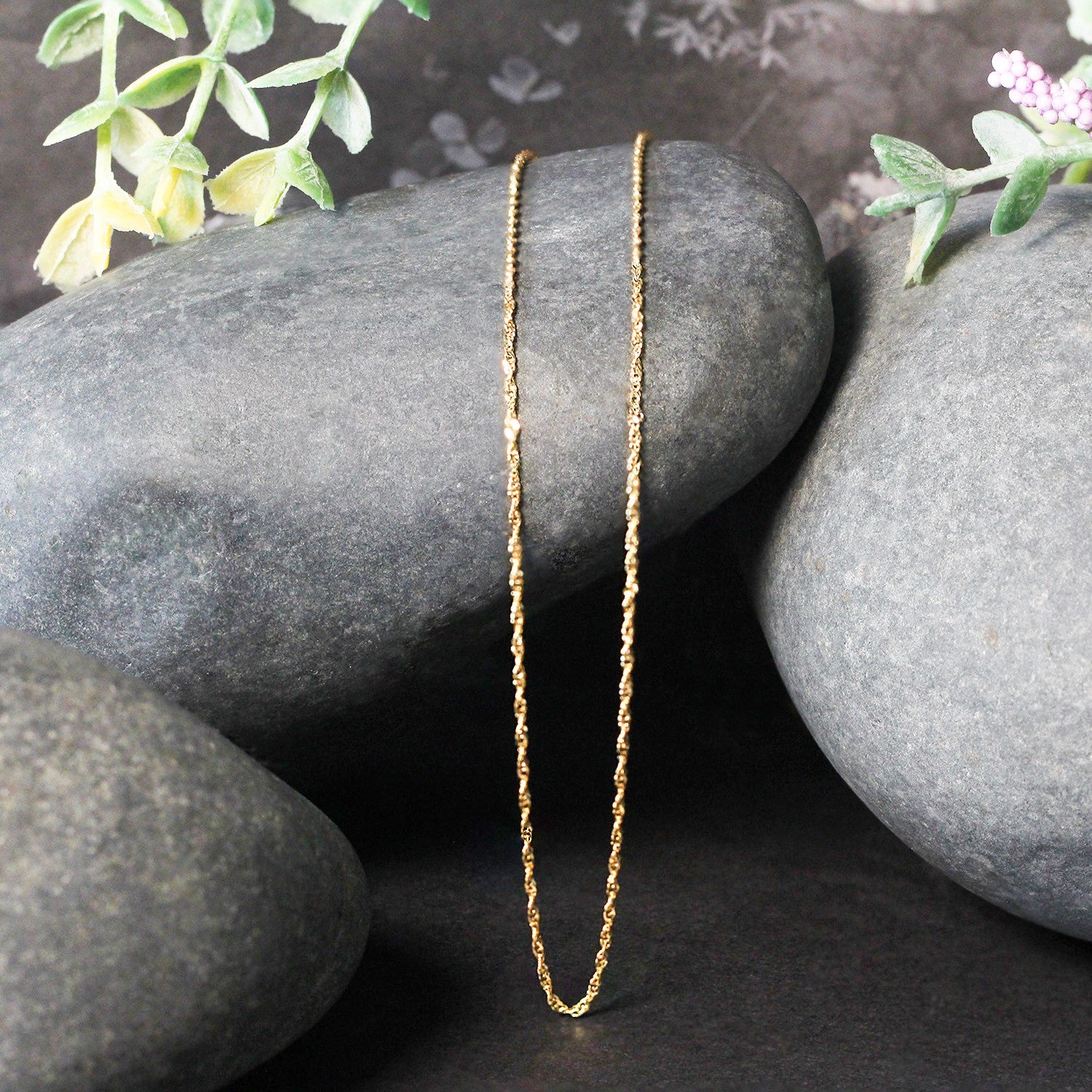 14K Yellow Gold Singapore Chain 1.10mm | Fine Solid Gold
