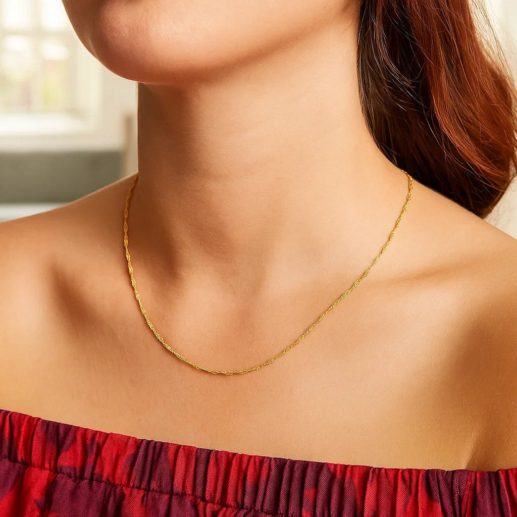 14K Yellow Gold Singapore Chain 1.10mm | Fine Solid Gold
