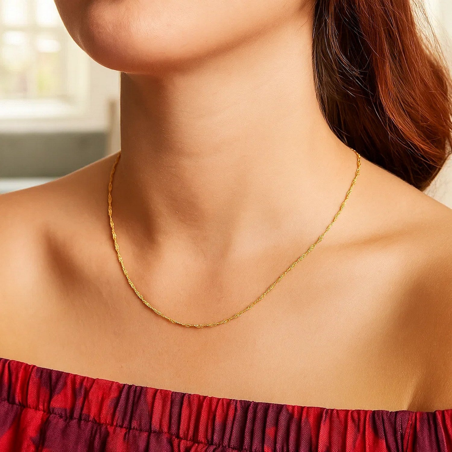 14K Yellow Gold Singapore Chain 1.10mm | Fine Solid Gold