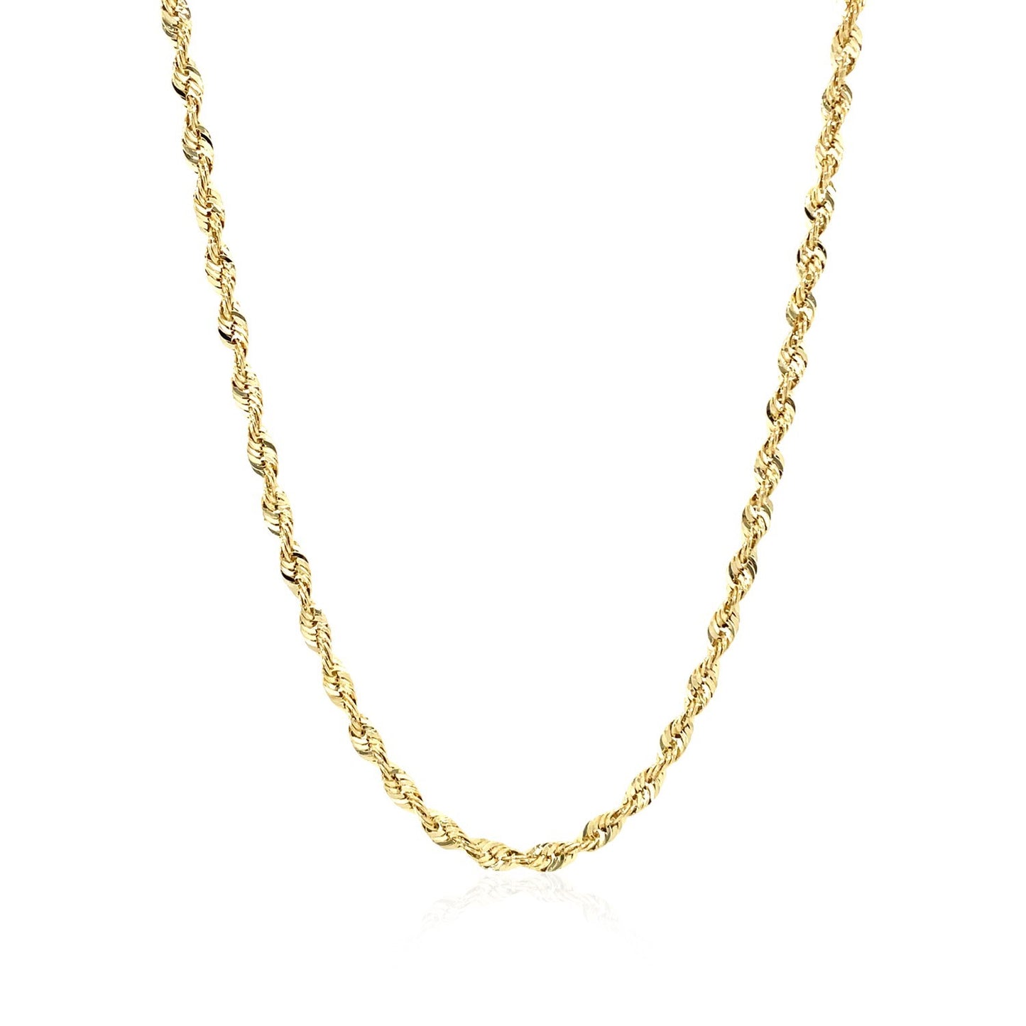 10K Yellow Gold Lite Rope Chain Necklace (2.50 mm)