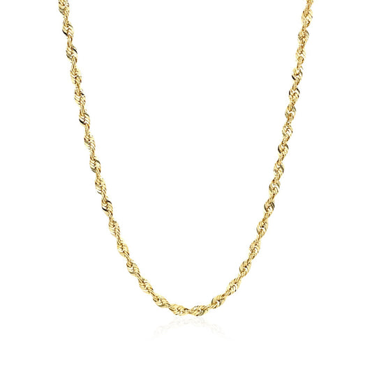 10K Yellow Gold Lite Rope Chain Necklace (2.50 mm)