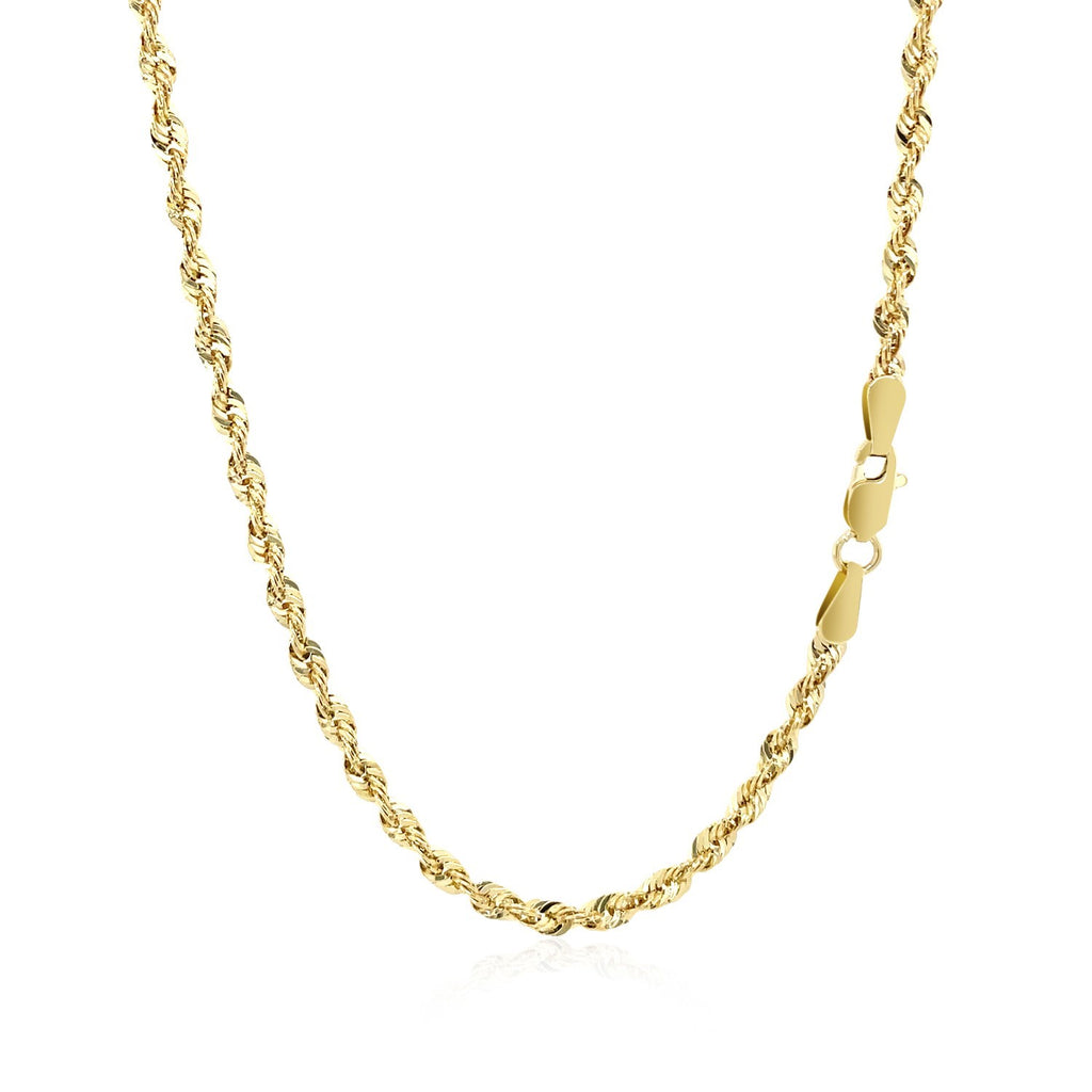 10K Yellow Gold Lite Rope Chain Necklace (2.50 mm)
