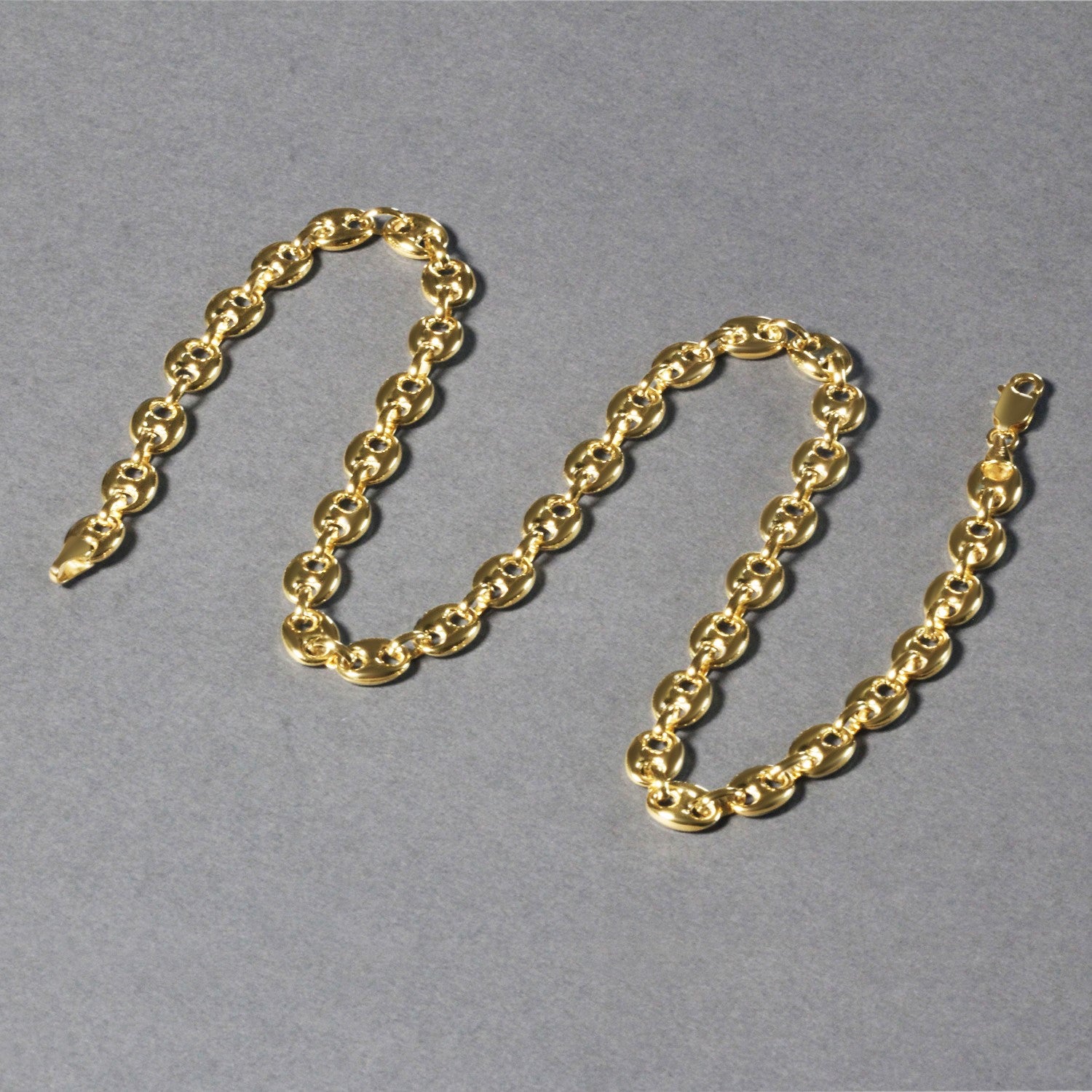 14K Yellow Gold Men's Puffed Mariner Link Chain Necklace – 18 to 24 Inches – 14K Gold