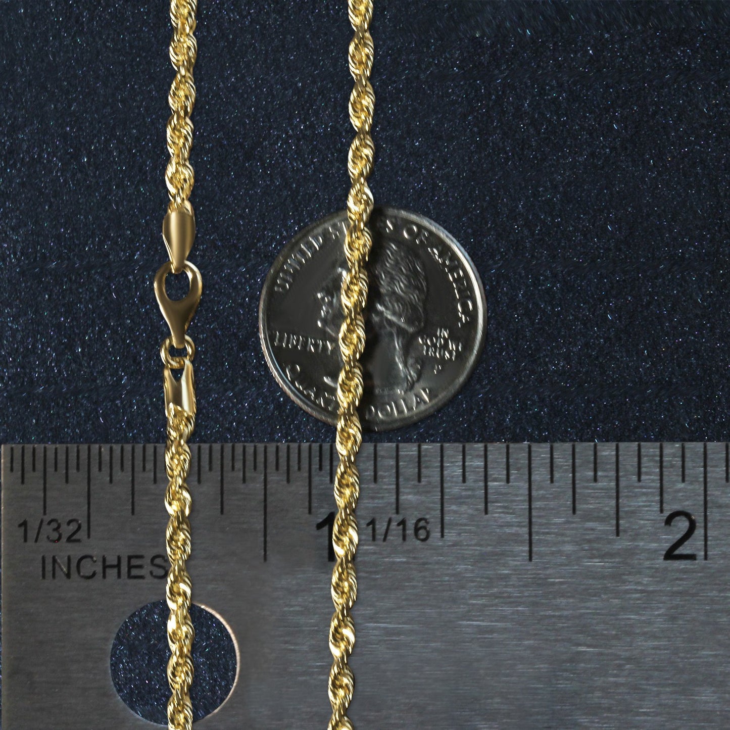 10K Yellow Gold Solid Diamond Cut Rope Chain Necklace (3.00 mm)