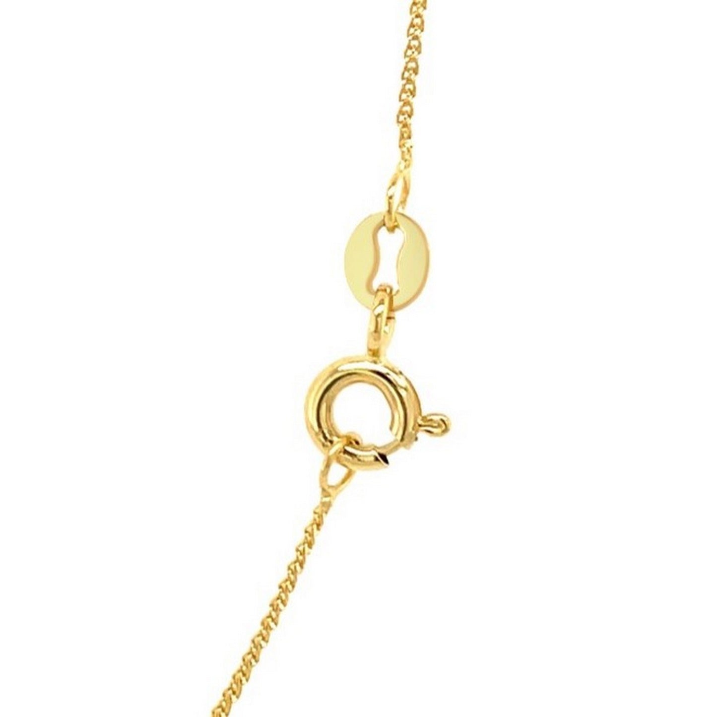 14K Yellow Gold Diamond Cut Round Wheat Chain Necklace (0.60 mm)