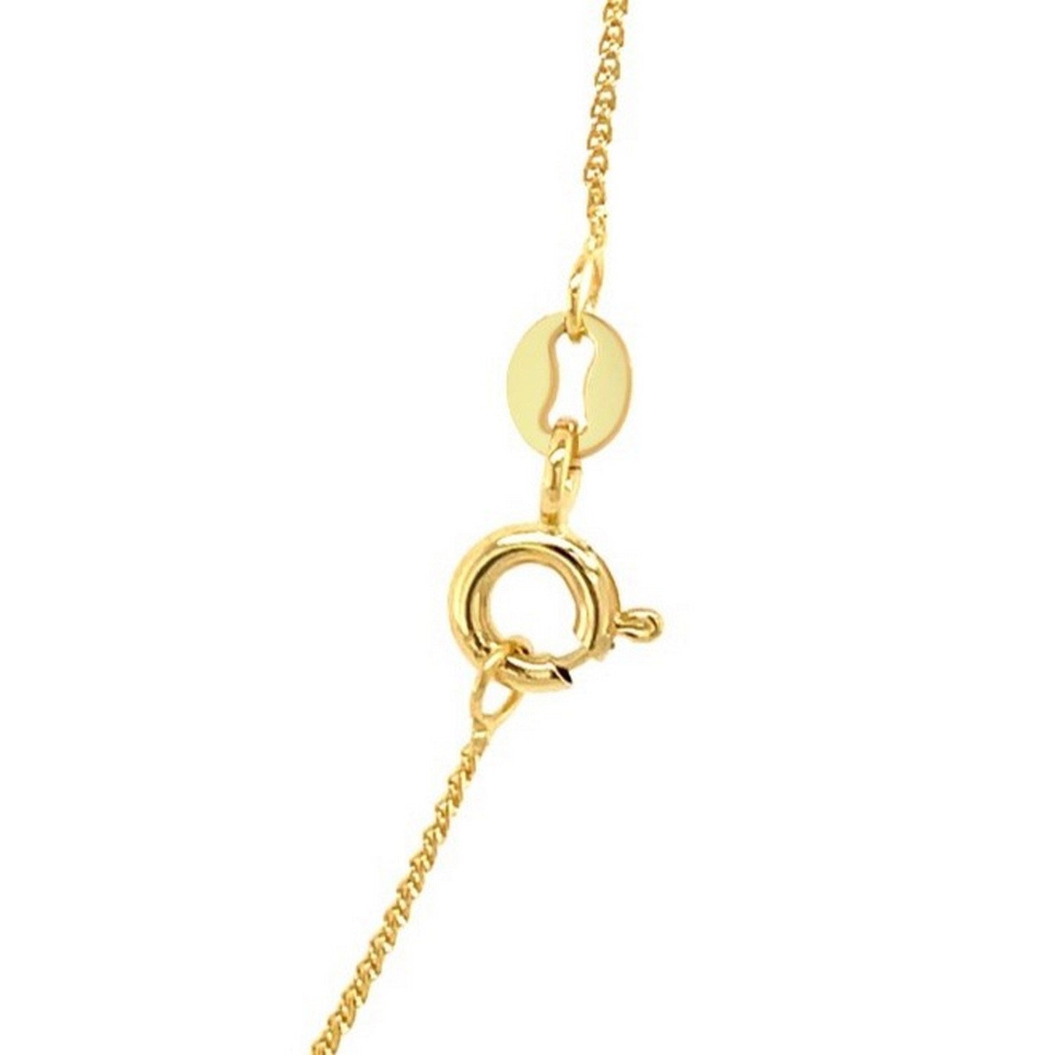 14K Yellow Gold Diamond Cut Round Wheat Chain – 0.60mm, Solid Gold