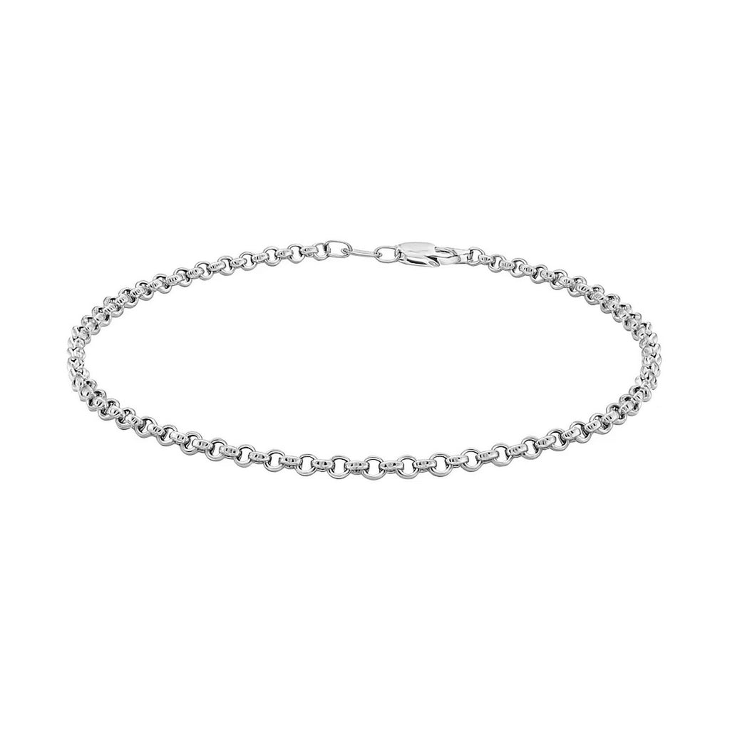 14K White Gold Rolo Bracelet (2.50mm)