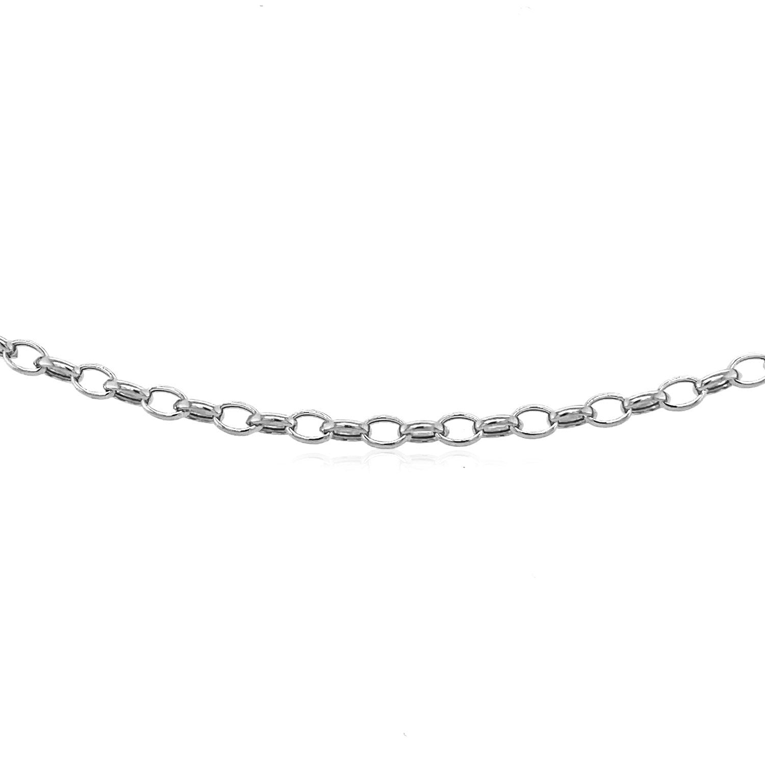 14K White Gold Oval Rolo Bracelet (3.20mm)