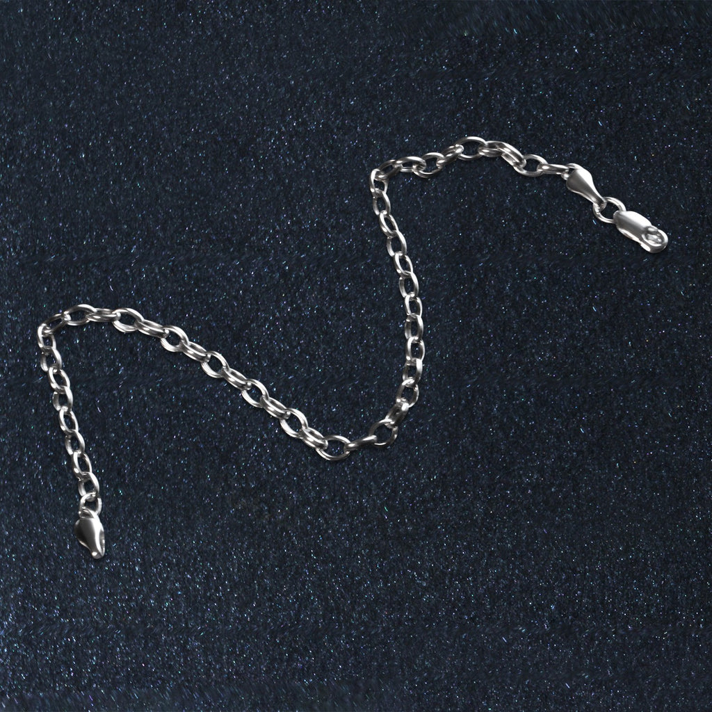 14K White Gold Oval Rolo Bracelet (3.20mm)