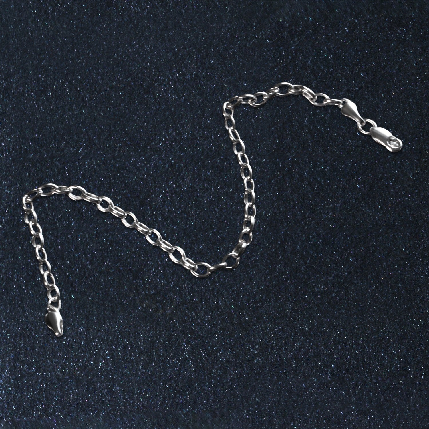 14K White Gold Oval Rolo Bracelet (3.20mm)