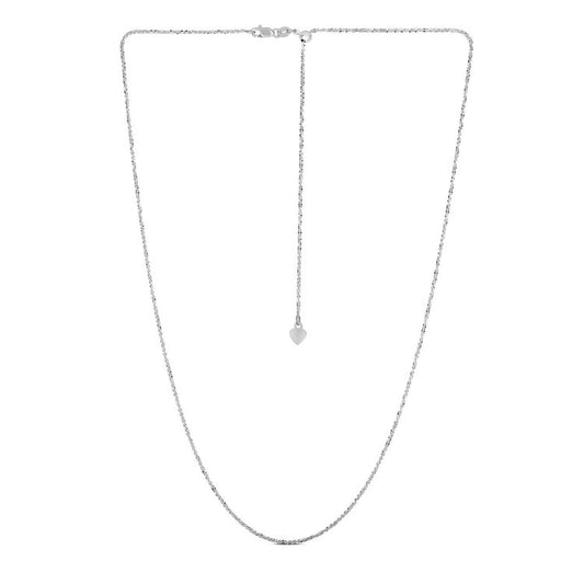 14k White Gold Adjustable Sparkle Chain (1.20 mm)