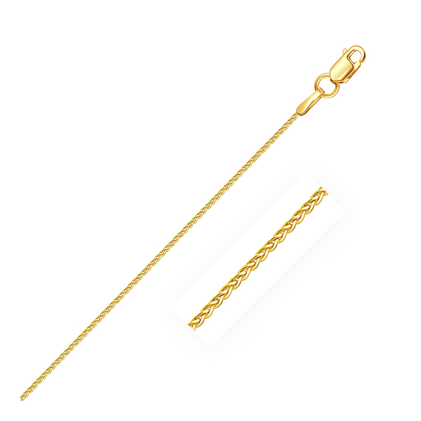 10K Yellow Gold Wheat Chain Necklace (1.00 mm)
