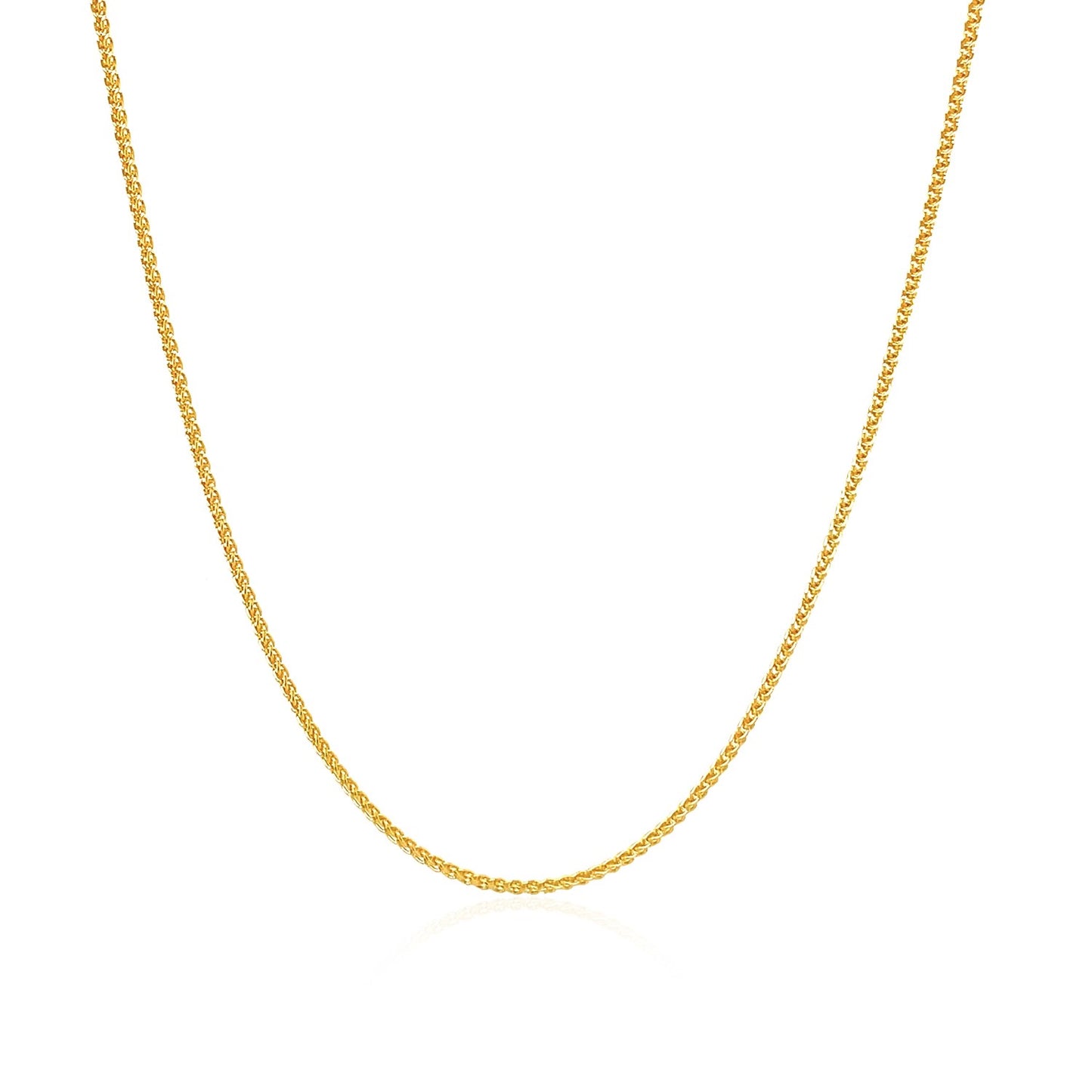 10K Yellow Gold Wheat Chain Necklace (1.00 mm)