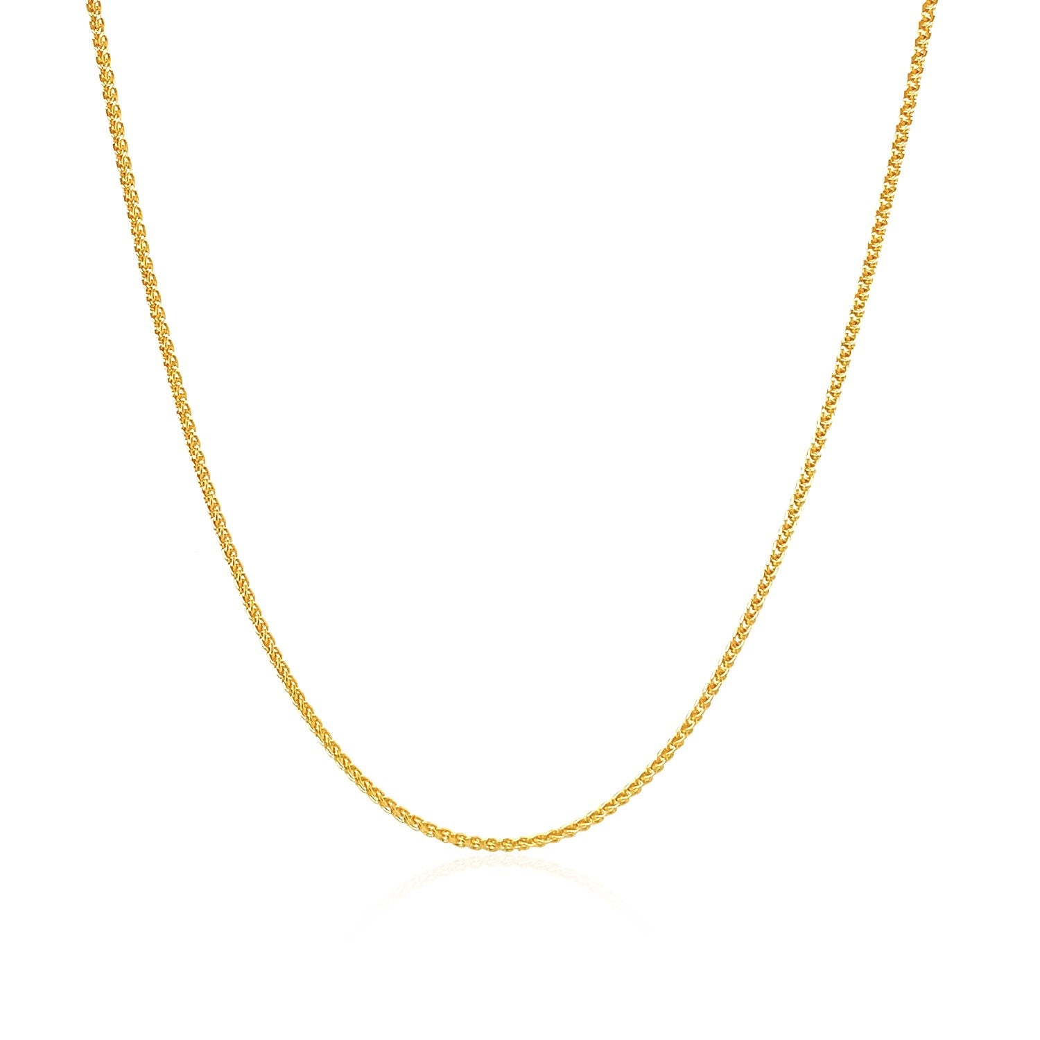 10K Yellow Gold Wheat Chain – 1.00mm, Solid Gold