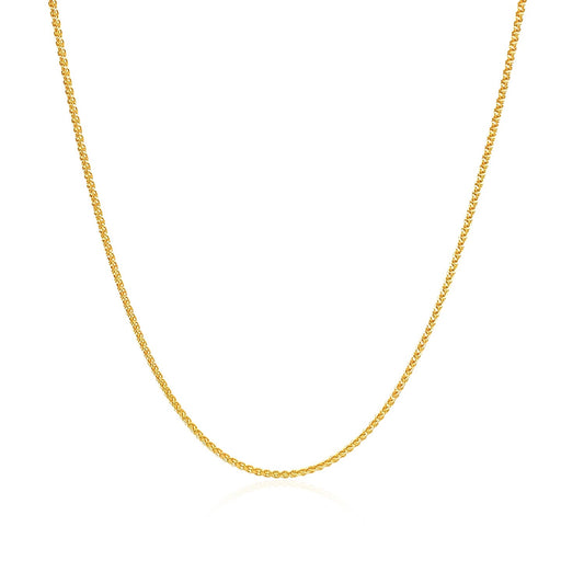 10K Yellow Gold Wheat Chain Necklace (1.00 mm)