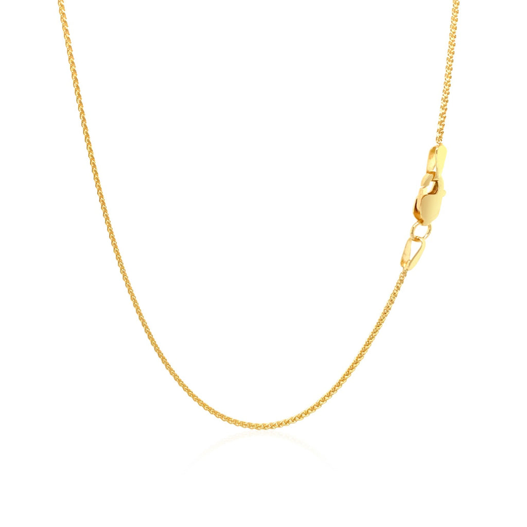 10K Yellow Gold Wheat Chain – 1.00mm, Solid Gold