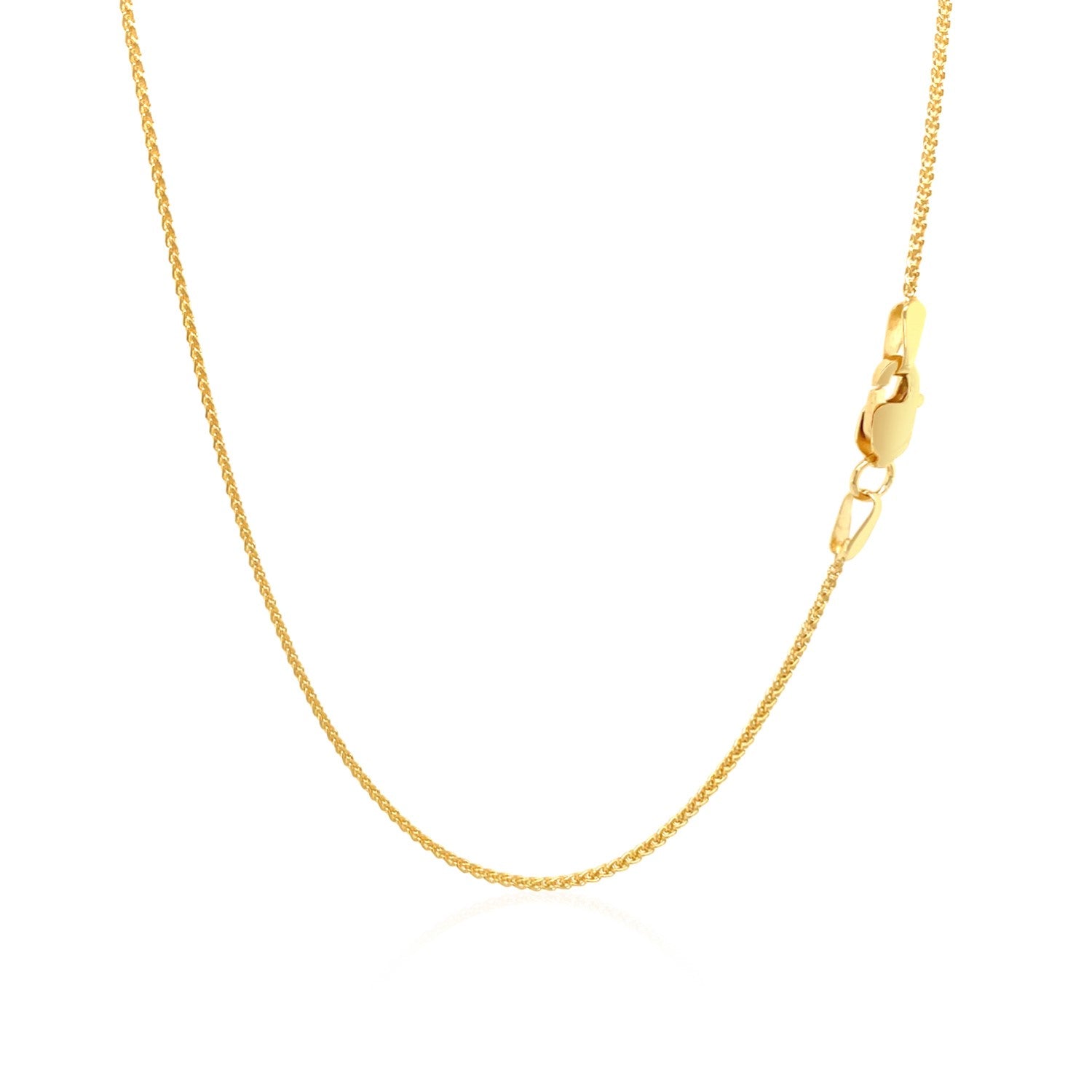10K Yellow Gold Wheat Chain – 1.00mm, Solid Gold