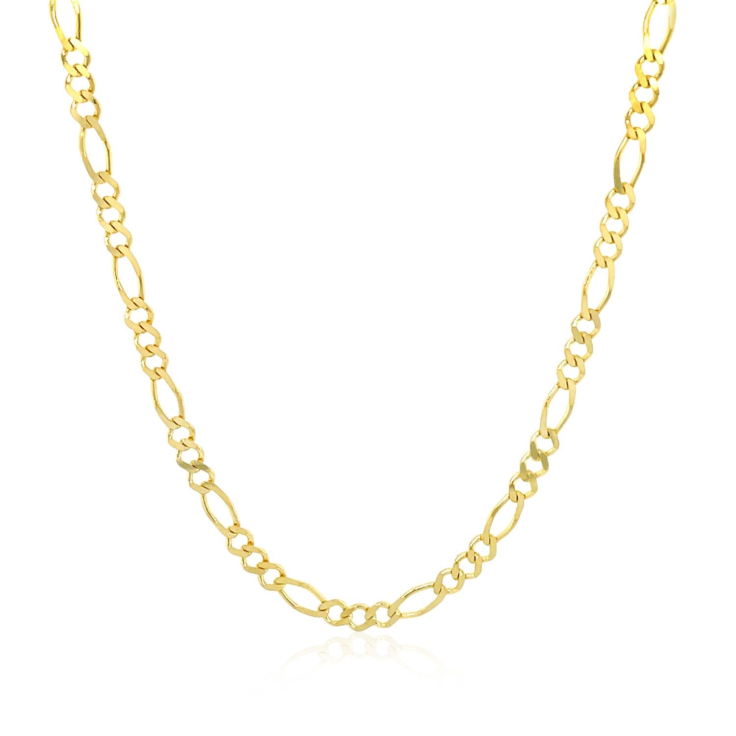 14K Yellow Gold Solid Figaro Chain – 2.80mm, Solid Gold