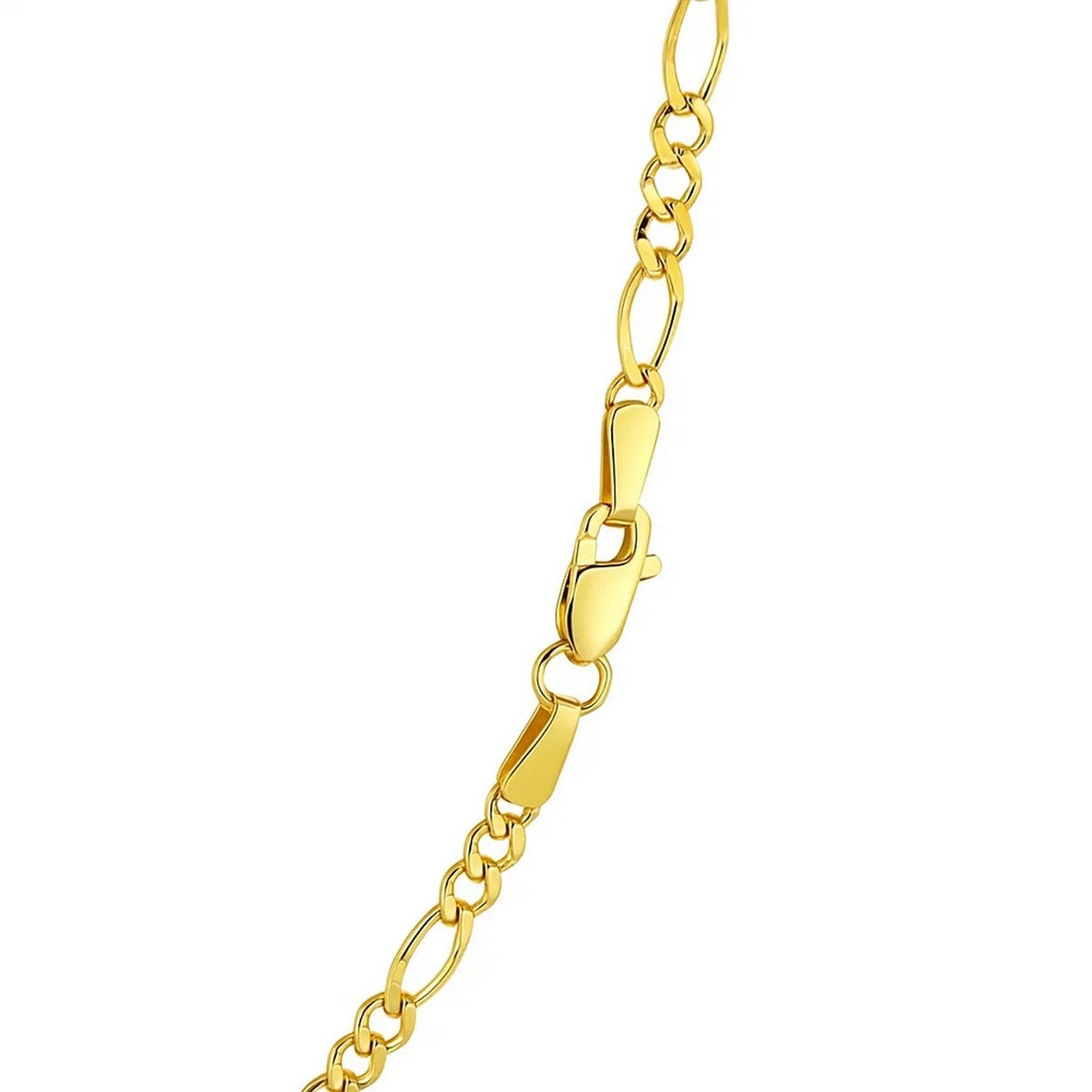14K Yellow Gold Solid Figaro Chain – 2.80mm, Solid Gold