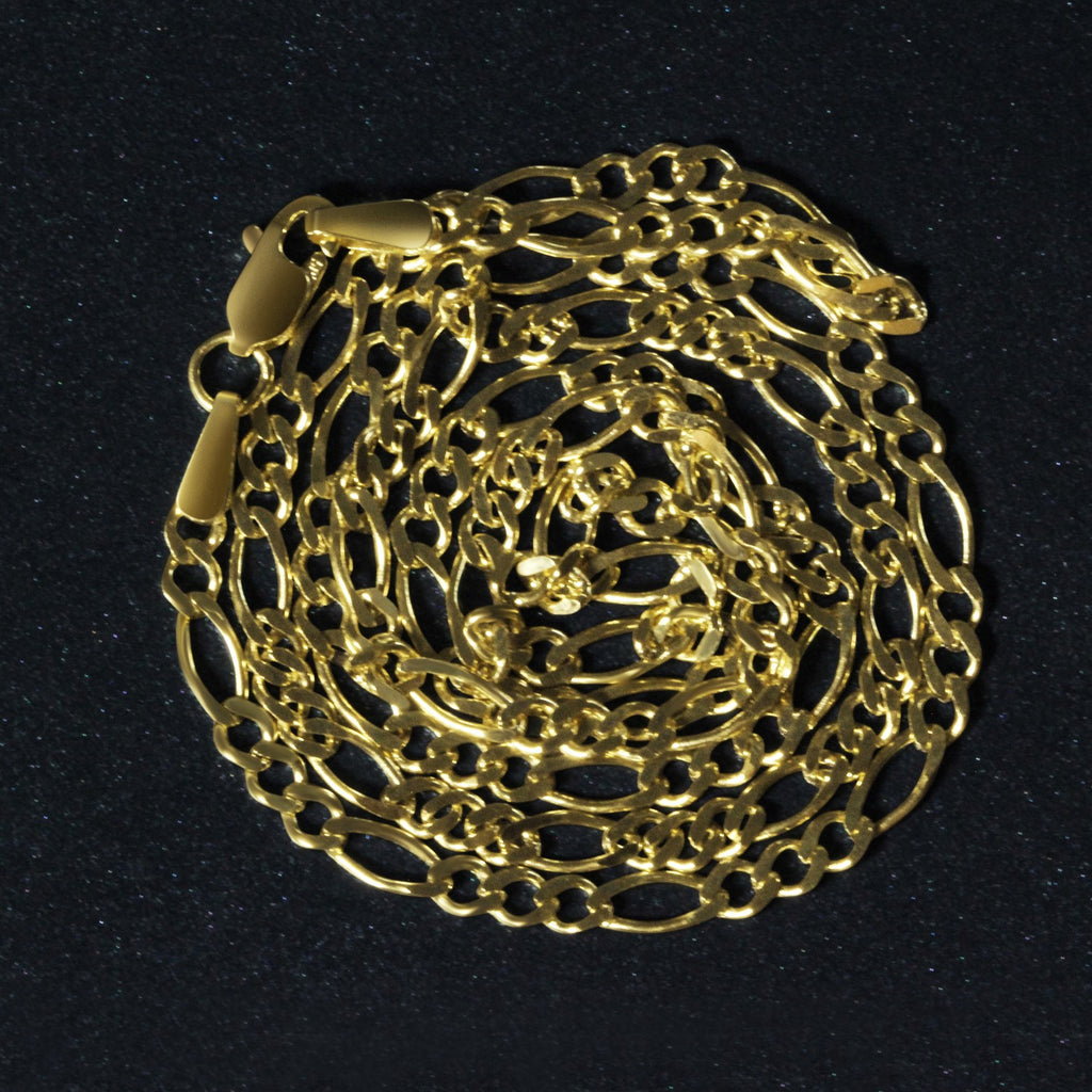 14K Yellow Gold Solid Figaro Chain – 2.80mm, Solid Gold