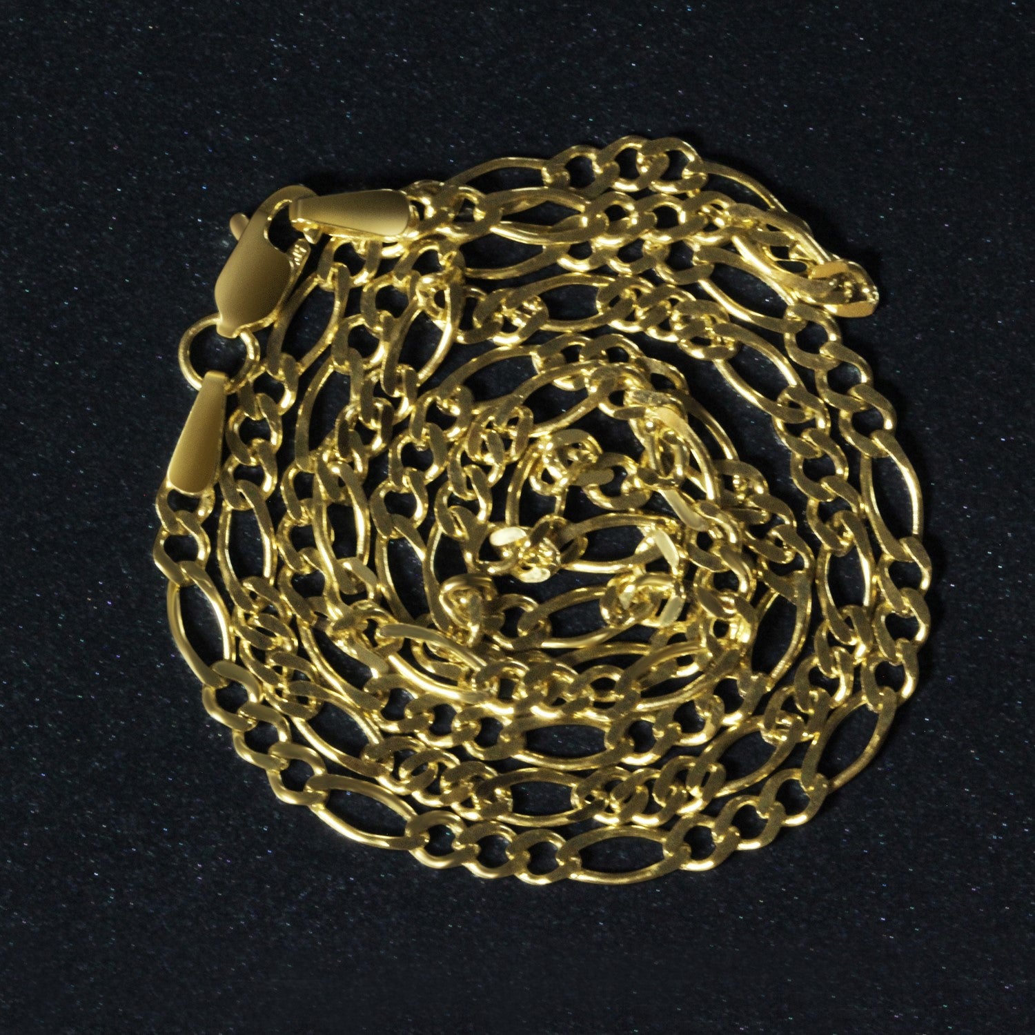 14K Yellow Gold Solid Figaro Chain – 2.80mm, Solid Gold