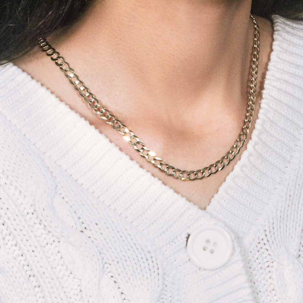 10K Yellow Gold Solid Curb Chain Necklace – 5.70mm – 10K Gold