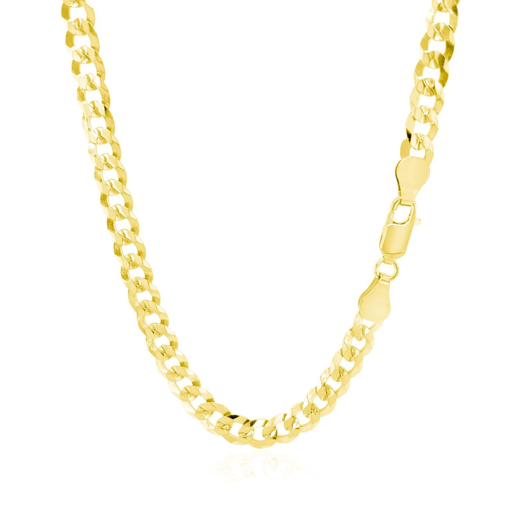 10K Yellow Gold Solid Curb Chain Necklace – 5.70mm – 10K Gold