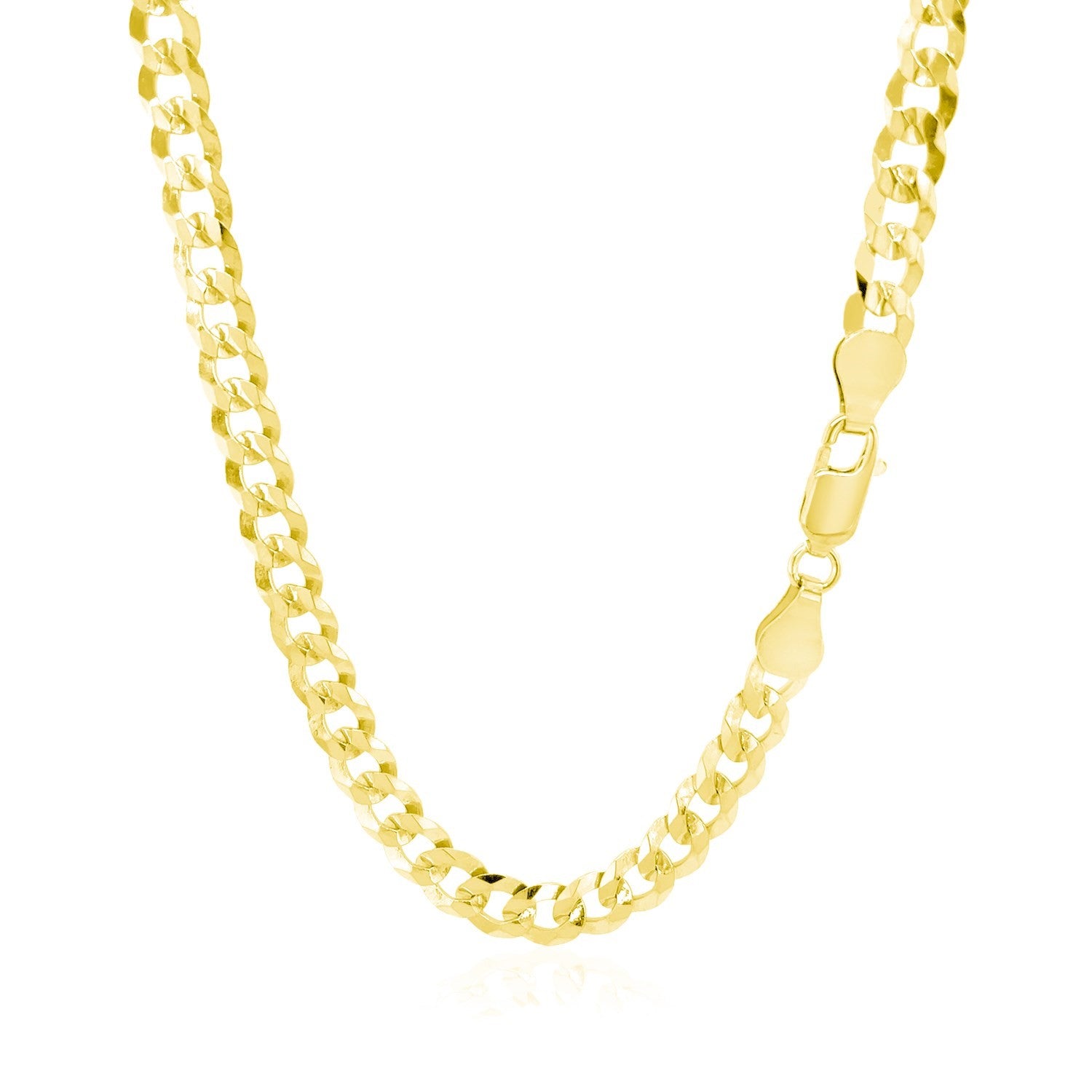 10K Yellow Gold Solid Curb Chain Necklace – 5.70mm – 10K Gold