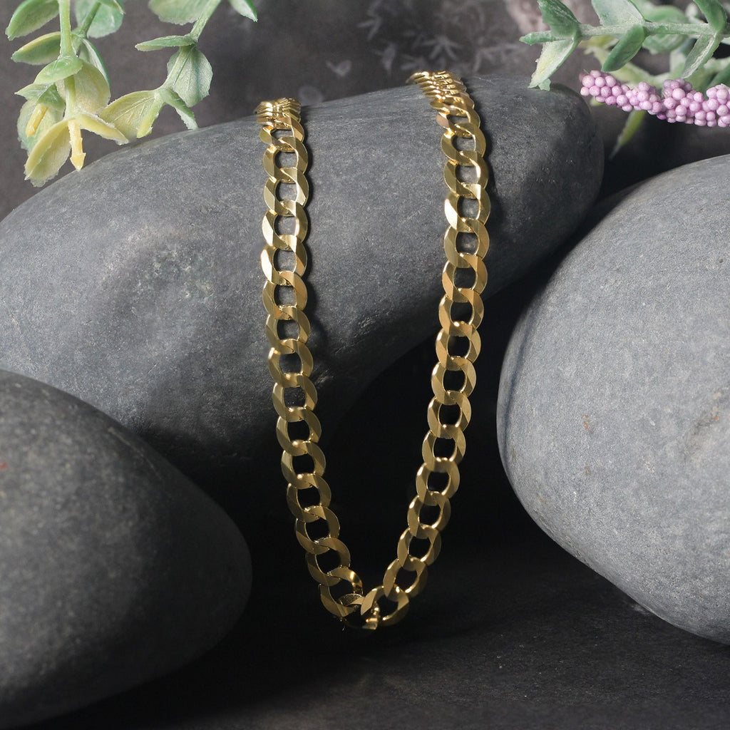 10K Yellow Gold Solid Curb Chain Necklace – 5.70mm – 10K Gold