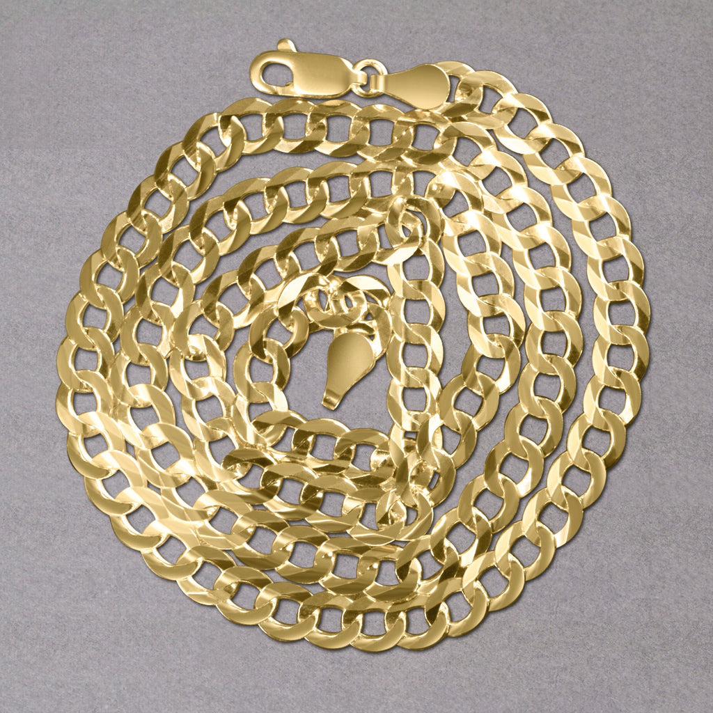 10K Yellow Gold Solid Curb Chain Necklace – 5.70mm – 10K Gold