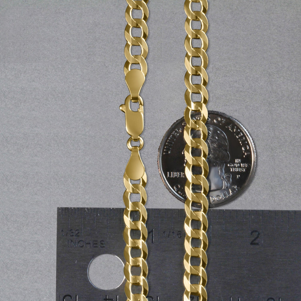 10K Yellow Gold Solid Curb Chain Necklace – 5.70mm – 10K Gold